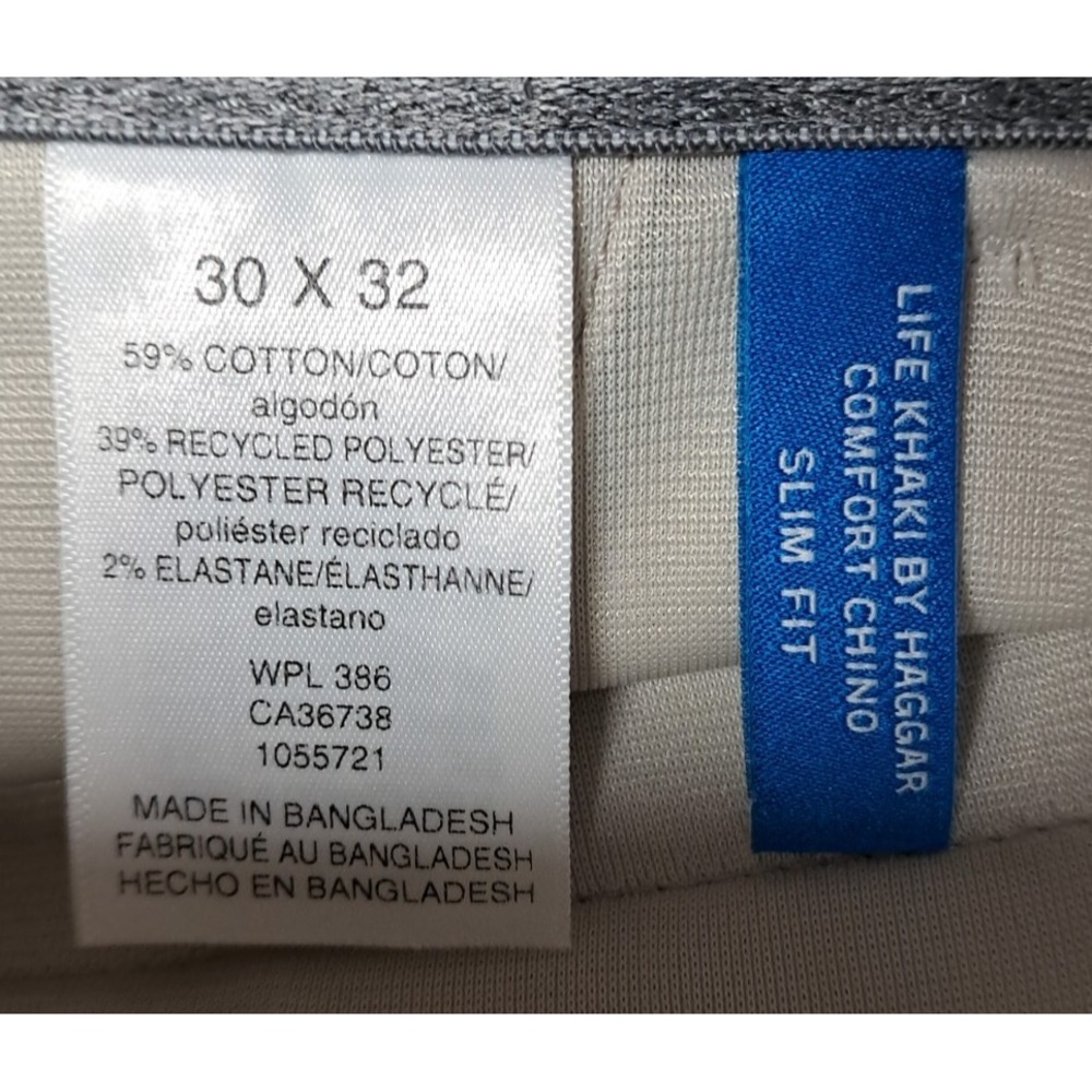 New Haggar Life Khaki Dress Pants Mens 30x32 Super Flex Waistband Chino Slim Fit - Picture 5 of 8